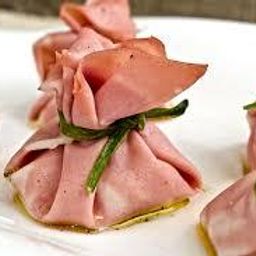 bundles of cold mortadella stuffed