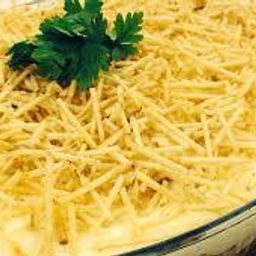 Cold chicken breast with oven-baked cheese