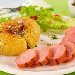 Sausage of Pernil and Palette with Puddled Potatoes