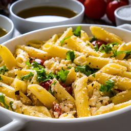 Salada de Macarrão com Filé de Peito e Requeijão Friato